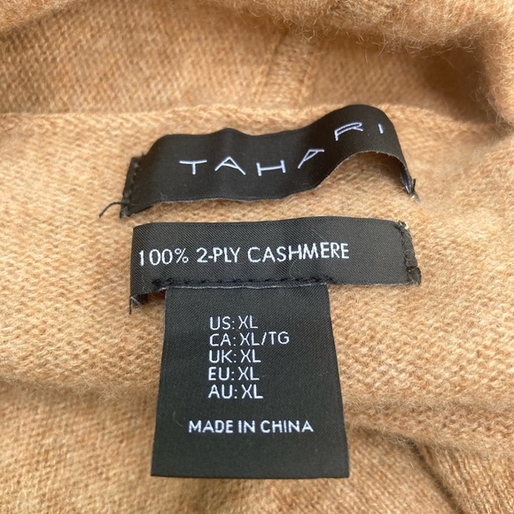 Tahari cashmere tan cardigan - Picture 3 of 7